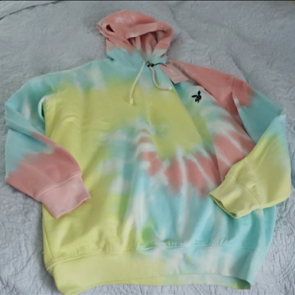 NEW & RARE playboy tie dye oversized hoodie dress - Picture 5 of 5